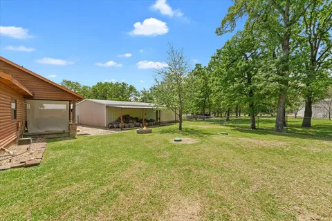 a view of a garage with storage