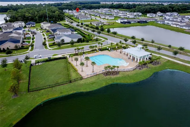an aerial view of tennis court