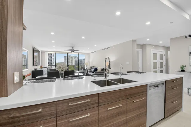 a view of a balcony with city view