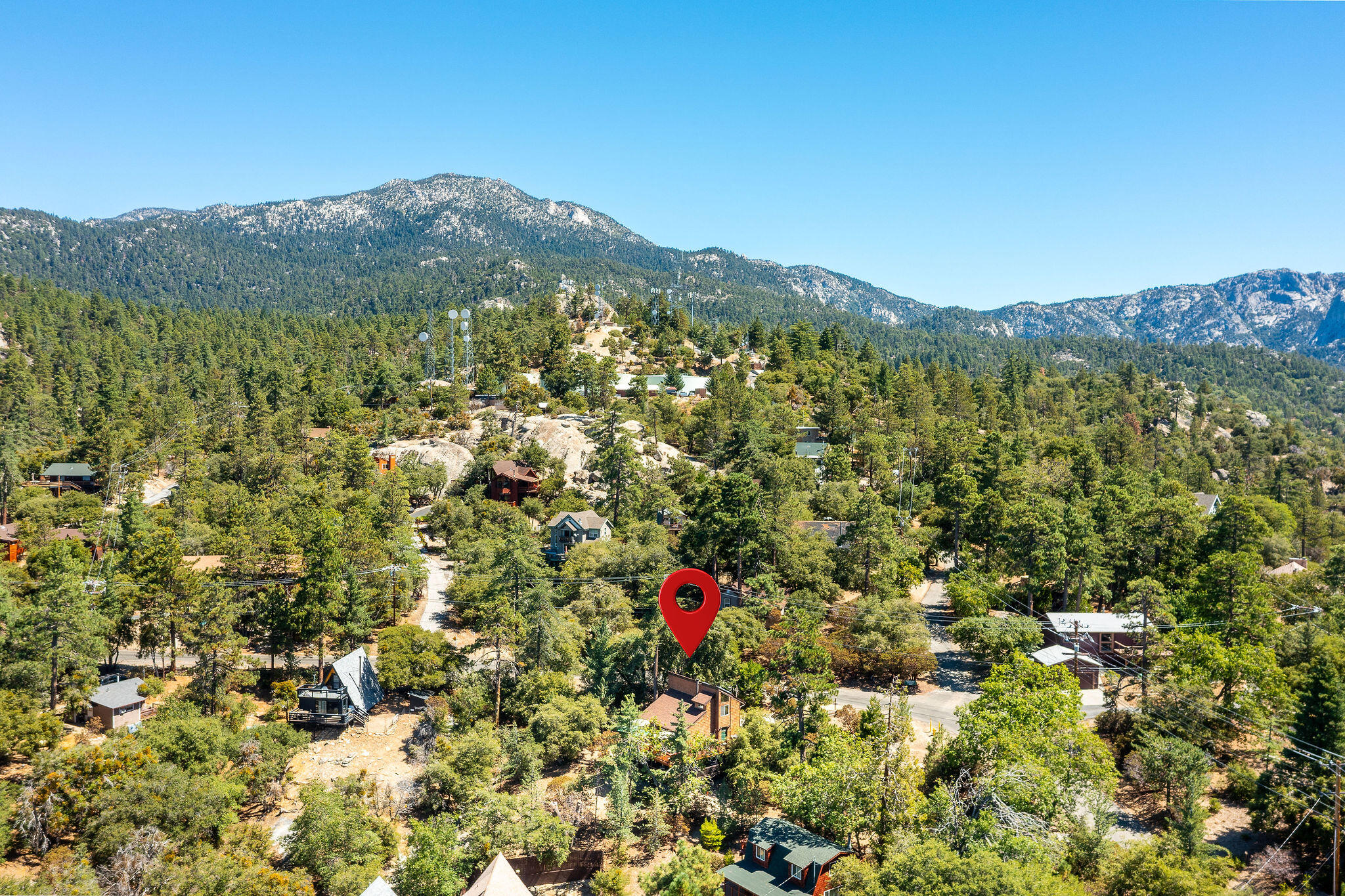 24675 Rocky Point Road Idyllwild, CA 92549 - Photo 46 of 64 a view of a city with a mountain in the background