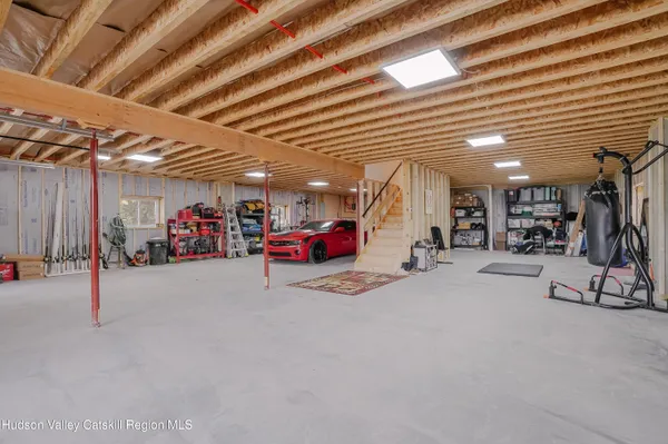 a view of balcony with wooden floor