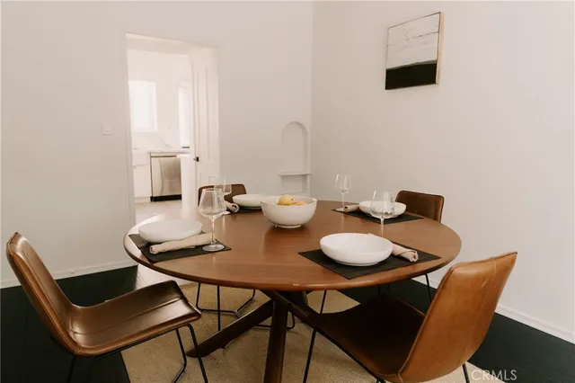 a table and chairs in a room