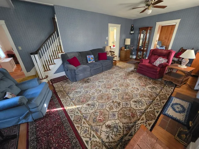 a living room with furniture