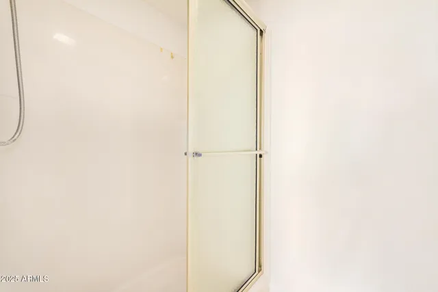 a view of small space with racks on the wall