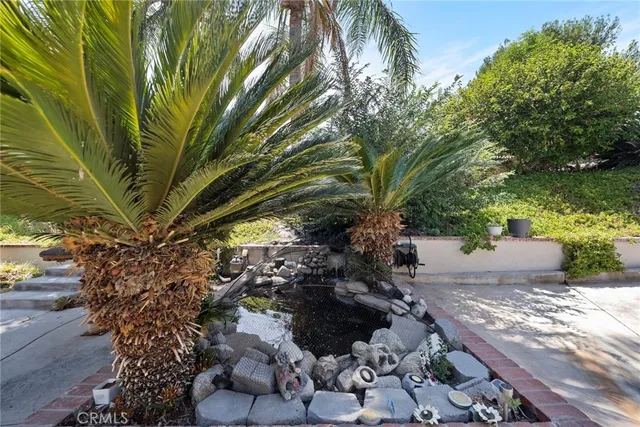 a view of a backyard of the house