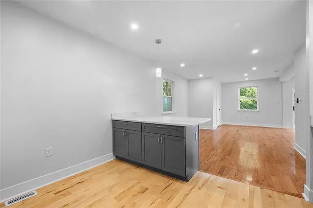 a view of kitchen and window