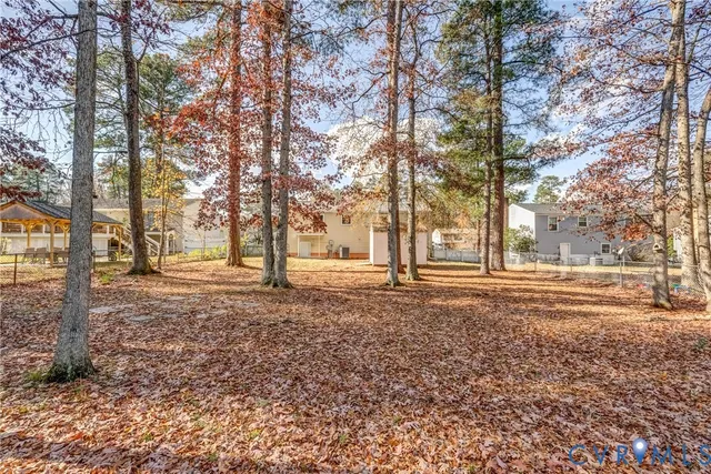 a big yard with trees