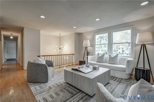 a living room with a couch and a table