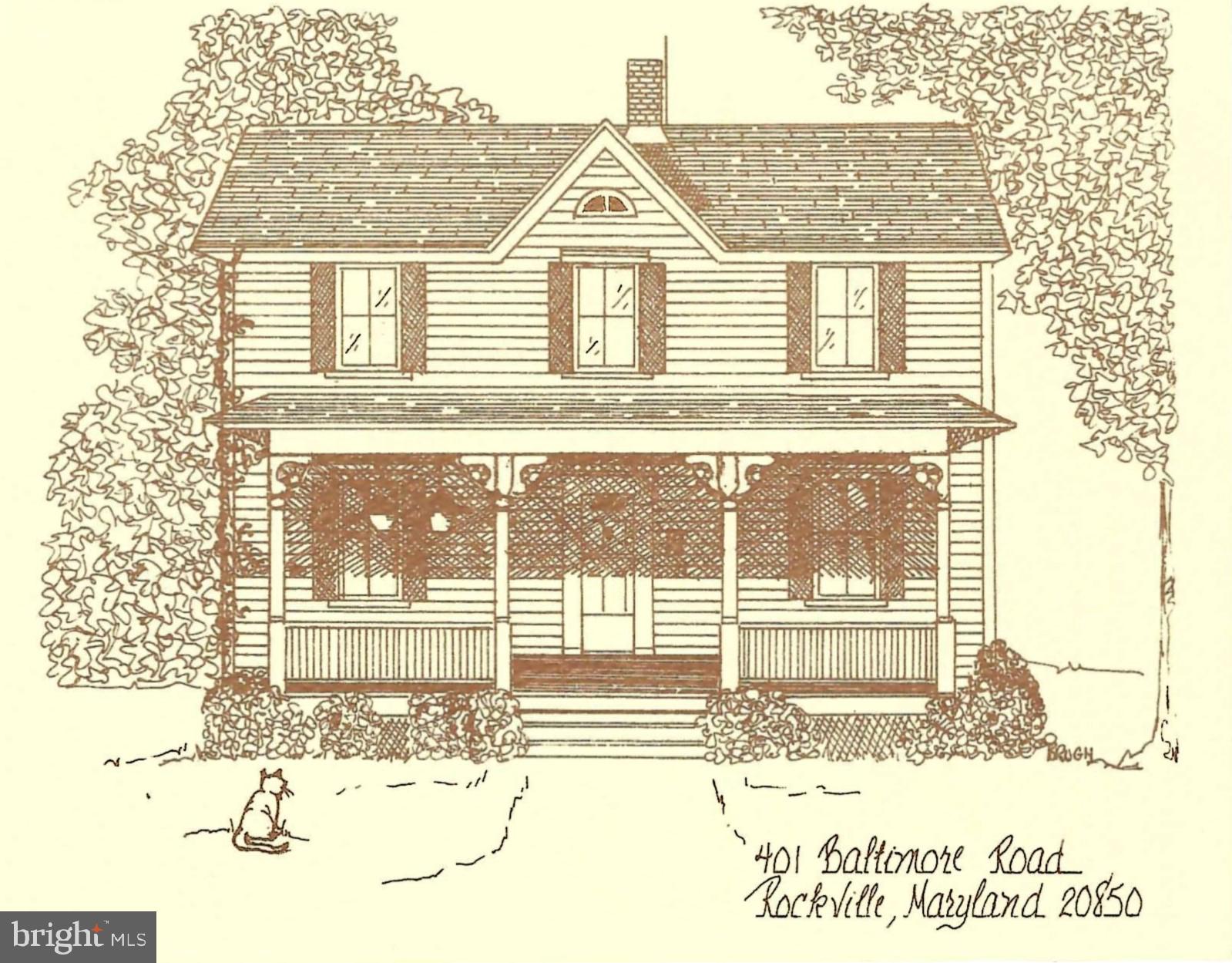 401 Baltimore Road Rockville, MD 20850 - Photo 3 of 35 Drawing of The Riggs House - Cat not included