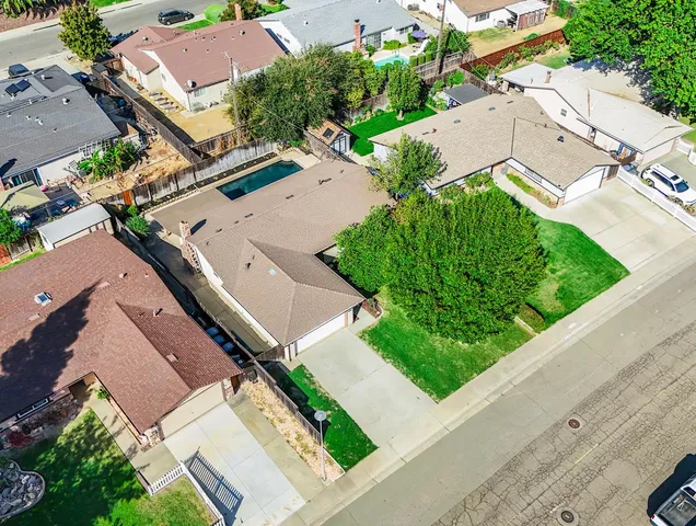 an aerial view of a house