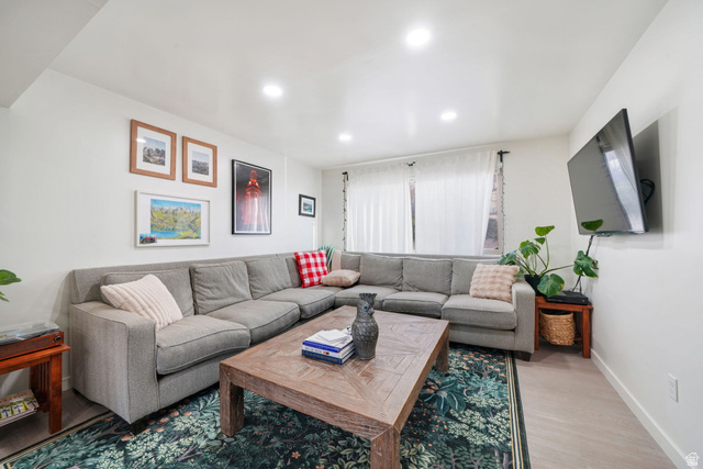 2030 Nevada Circle Provo, UT 84606 - Photo 5 of 16 Living area featuring wood finished floors and recessed lighting