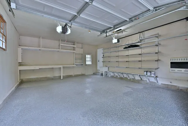 a view of a room with cabinets