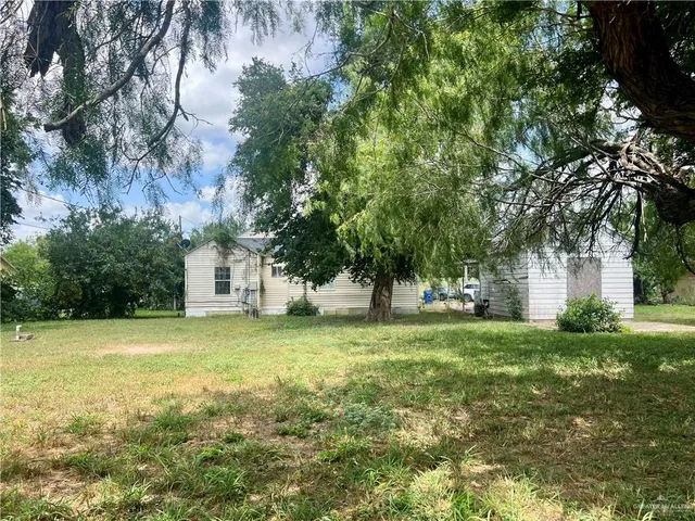 a view of a yard with a trees