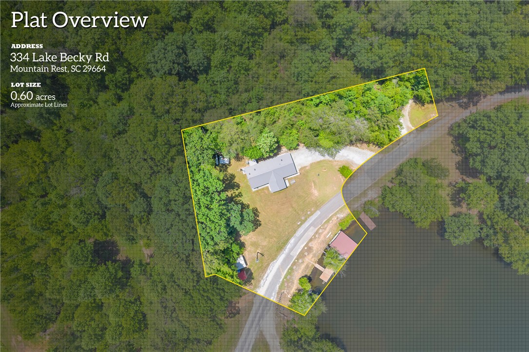 334 Lake Becky Road Mountain Rest, SC 29664 - Photo 46 of 48 Aerial view showcasing the property's advantageous lakefront location and expansive lot.
