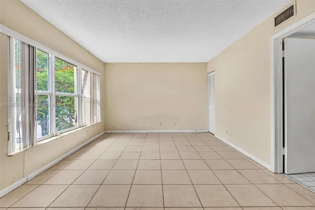 an empty room with closet