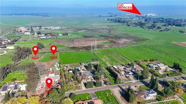 an aerial view of multiple house