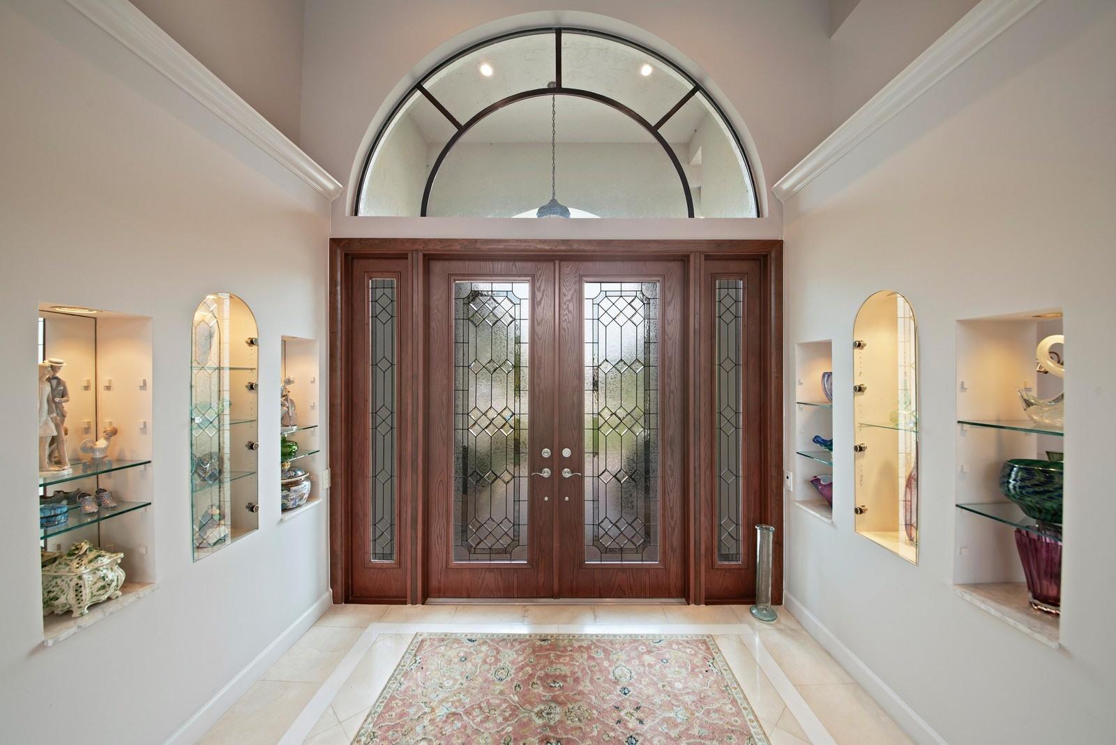 17727 Litten Drive Boca Raton, FL 33498 - Photo 3 of 32 Elegant Foyer With Leaded Glass Doors
