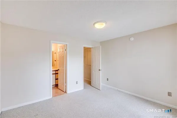 an empty room with closet