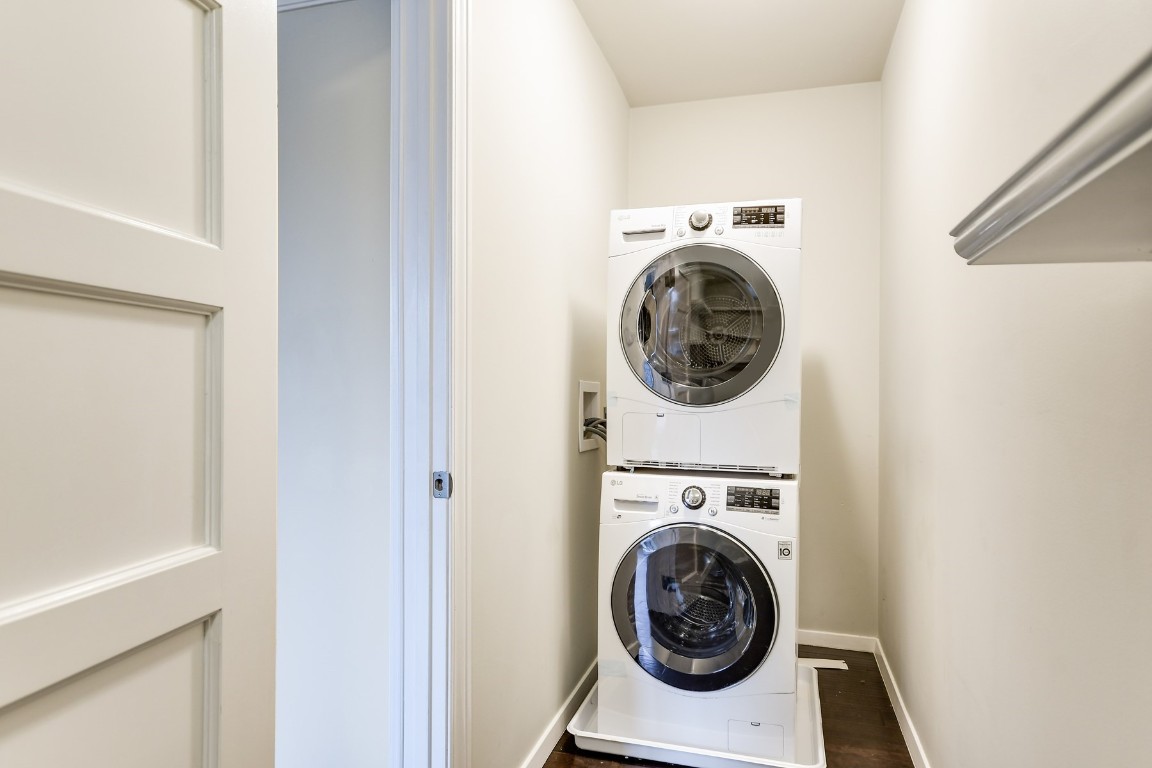 3110 Red River Street, Unit 221 Austin, TX 78705 - Photo 9 of 14 a utility room with sink dryer and washer