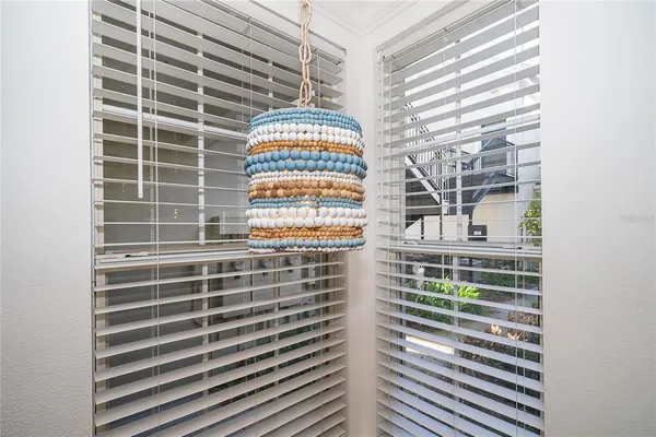 a view of a bathroom with windows