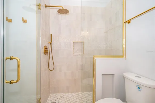 a bathroom with a shower