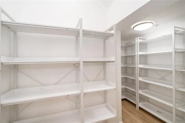 a view of a room with empty racks