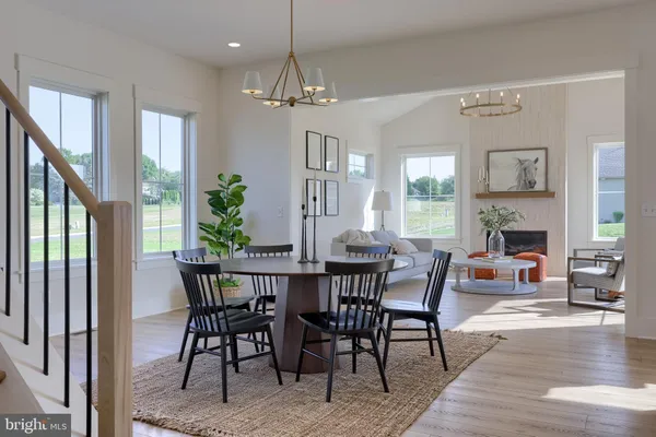 a view of a livingroom and dining room