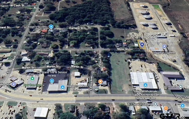 an aerial view of a city