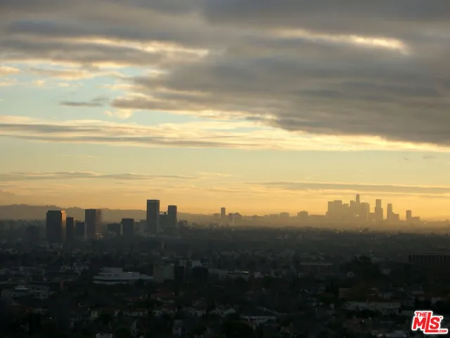 a city view with tall buildings