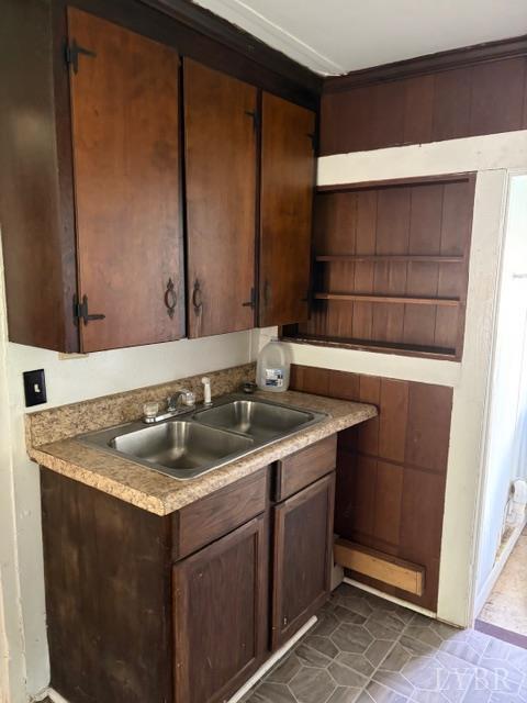 3770 Elon Road Monroe, VA 24574 - Photo 15 of 17 a bathroom with a granite countertop sink and a mirror