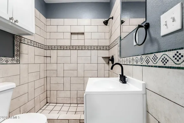 a bathroom with a shower