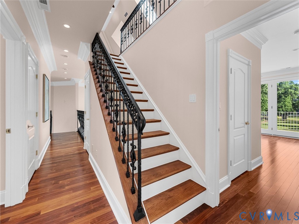 13612 Waterswatch Court Midlothian, VA 23113 - Photo 50 of 88 a view of a hallway with wooden floor and entryway