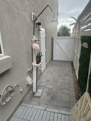 a bathroom with a sink and mirror