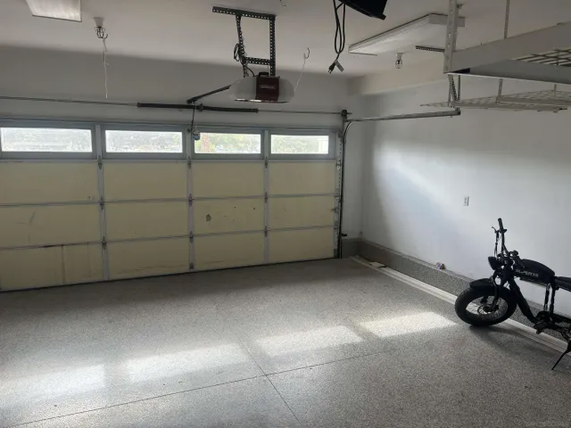 a view of a garage with furniture