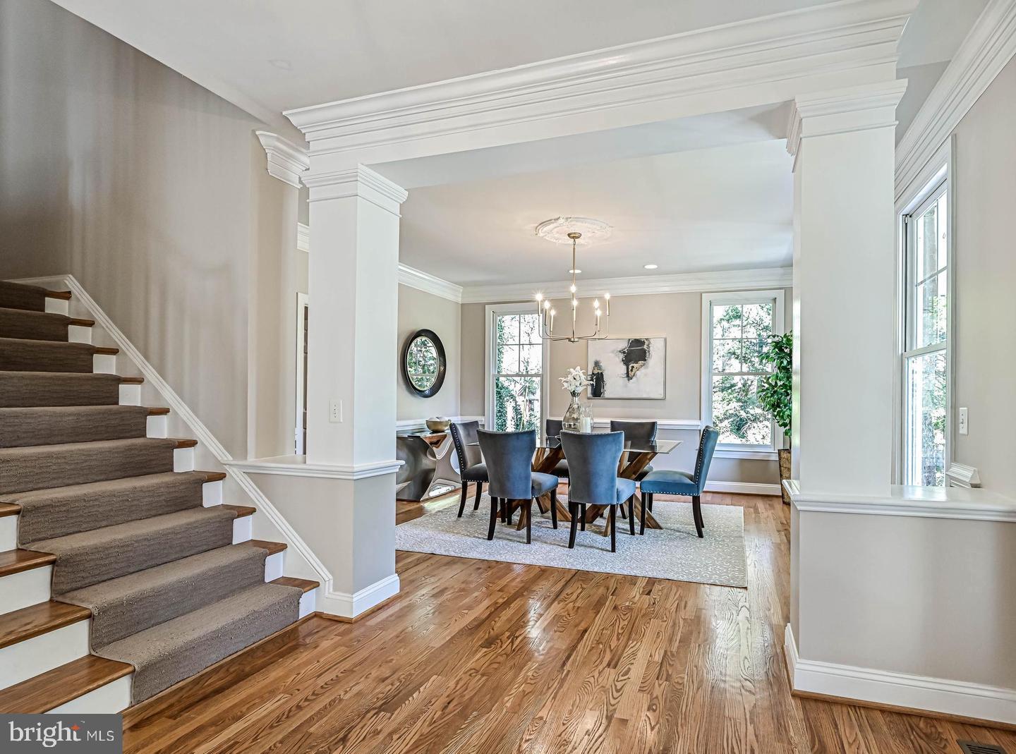 6516 76th Place Cabin John, MD 20818 - Photo 6 of 46 a view of a dining room with furniture window and wooden floor