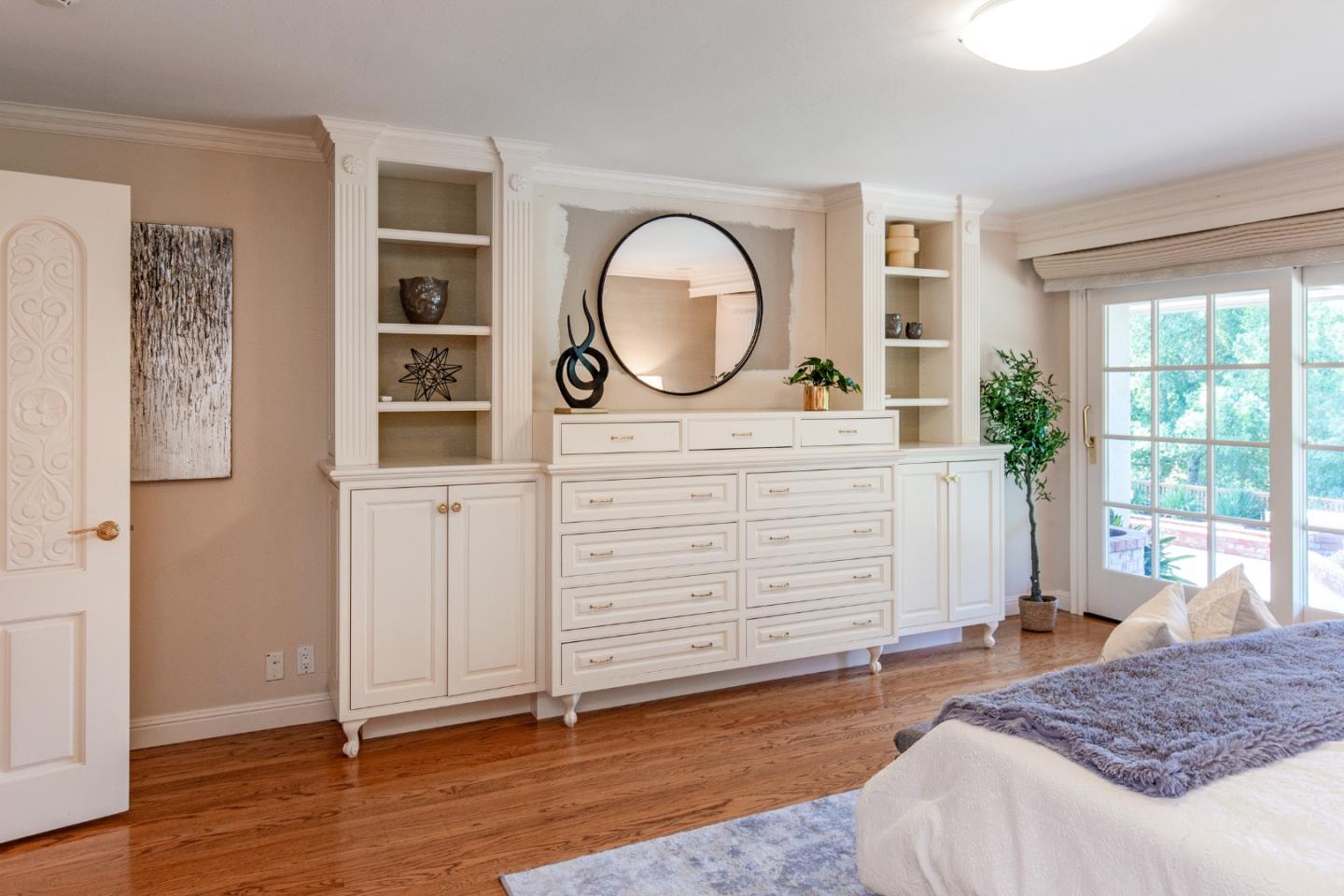 165 Farm Road Woodside, CA 94062 - Photo 13 of 29 a bedroom with a bed and a mirror