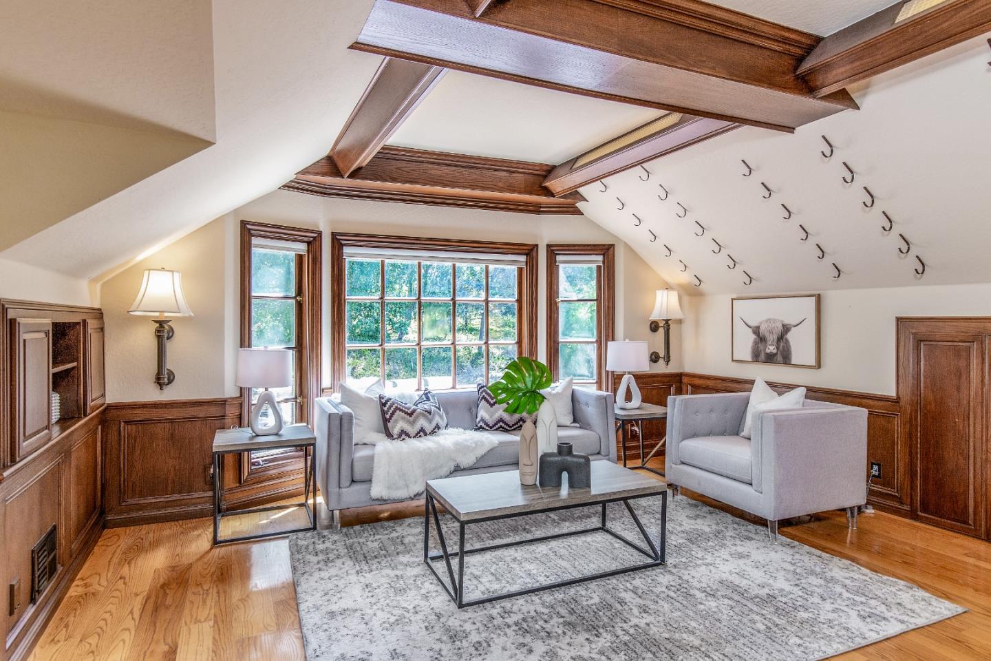 165 Farm Road Woodside, CA 94062 - Photo 7 of 29 a living room with furniture and a fireplace