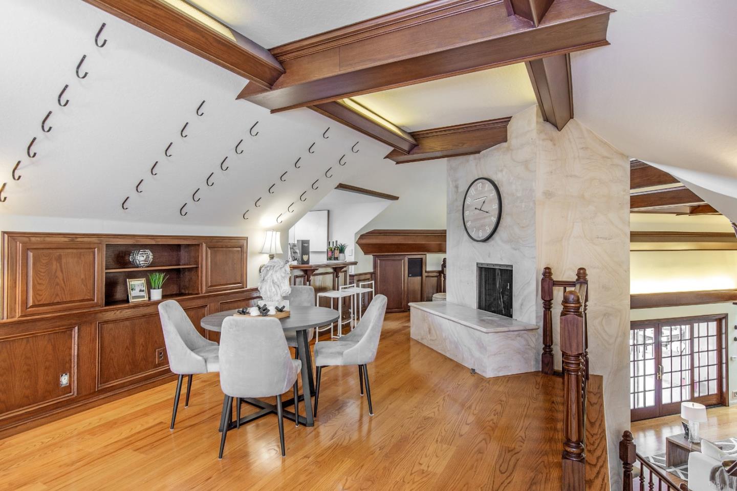 165 Farm Road Woodside, CA 94062 - Photo 8 of 29 a view of a dining room with furniture window and wooden floor