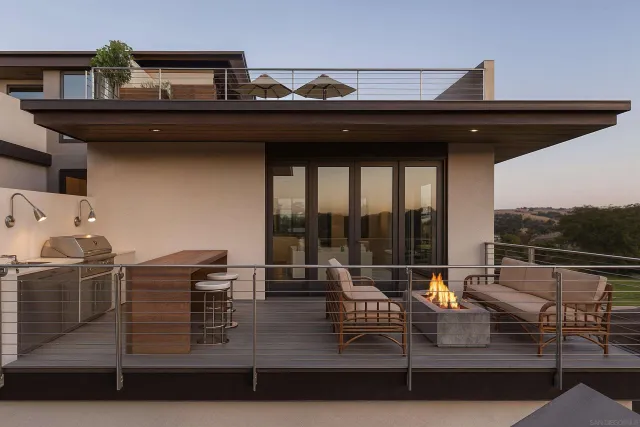 a living room with furniture