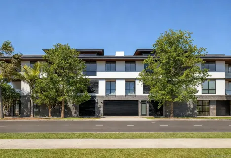 a front view of a building