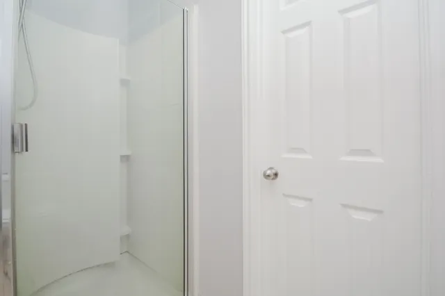 a bathroom with a shower