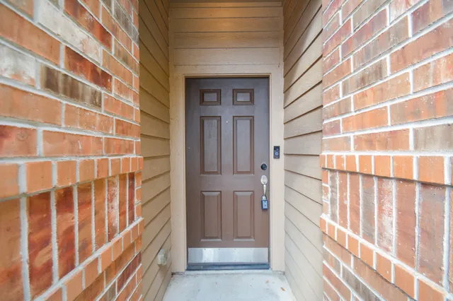 a view of wooden door