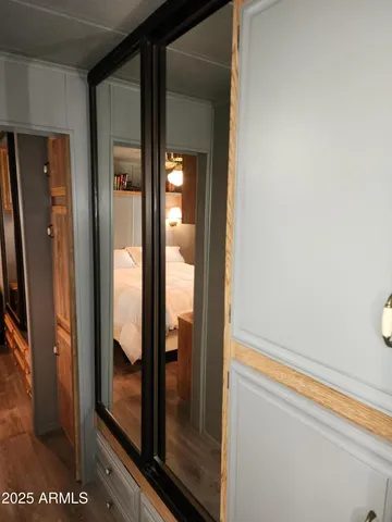 a close view of laundry room with washer and dryer