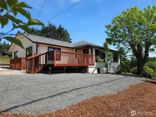 a view of a house with a patio