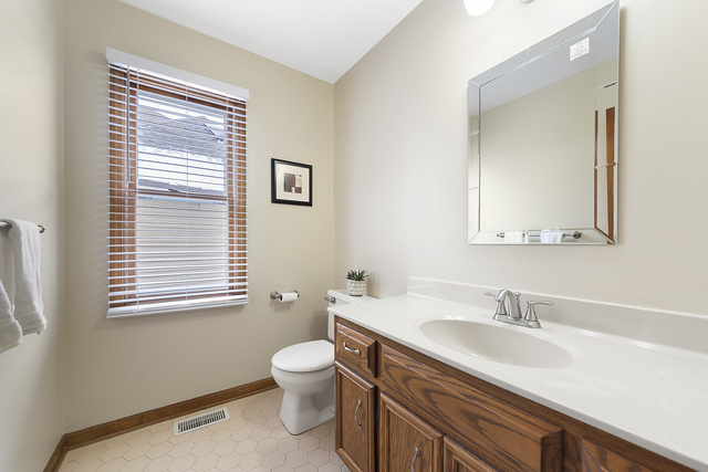 1940 Slippery Rock Road Naperville, IL 60565 - Photo 15 of 28 a bathroom with a sink a toilet and a mirror