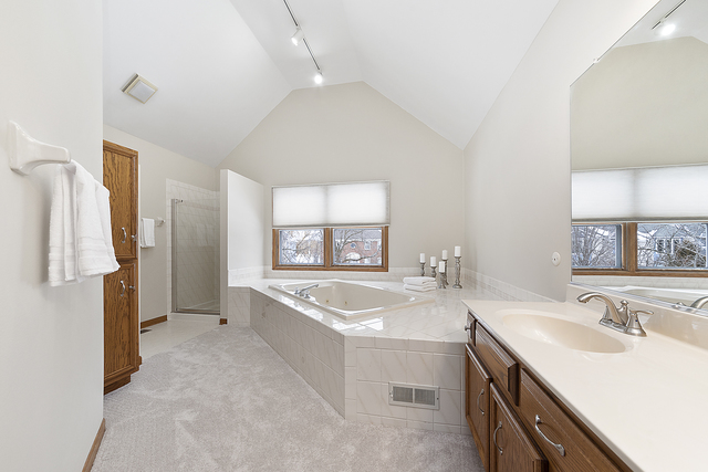 1940 Slippery Rock Road Naperville, IL 60565 - Photo 23 of 28 a bathroom with a tub sink and mirror