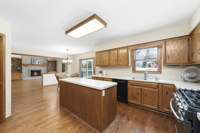 1940 Slippery Rock Road Naperville, IL 60565 - Photo 9 of 28 a kitchen with stainless steel appliances granite countertop a sink stove and wooden cabinets