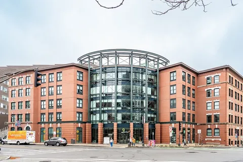 a front view of a building