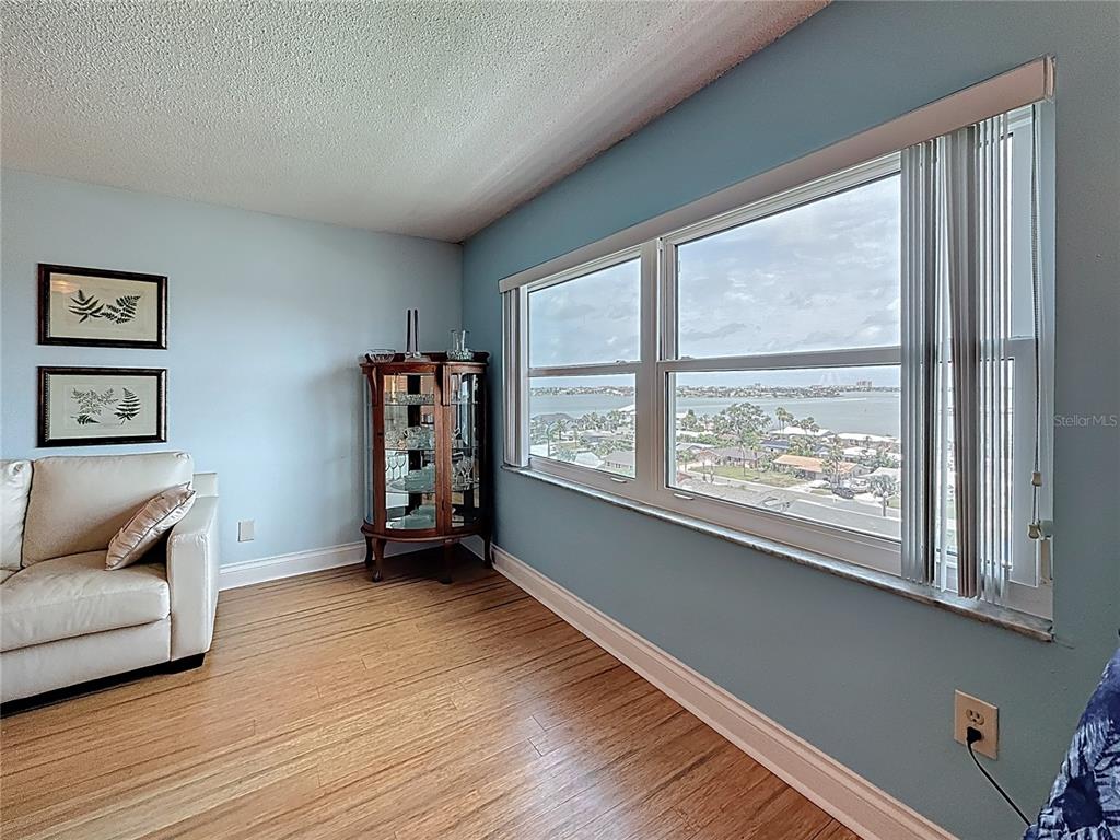 4725 Cove Circle, Unit 908 St. Petersburg, FL 33708 - Photo 48 of 61 a view of an empty room with a window and wooden floor