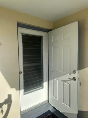a view of front door